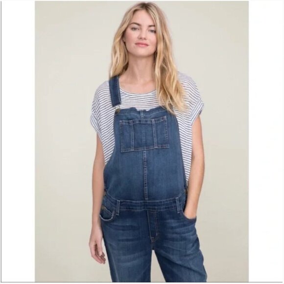 Current Elliot x Hatch |Hatch Size 1/4-6| Maternity Denim Overalls in Loved - Picture 2 of 12
